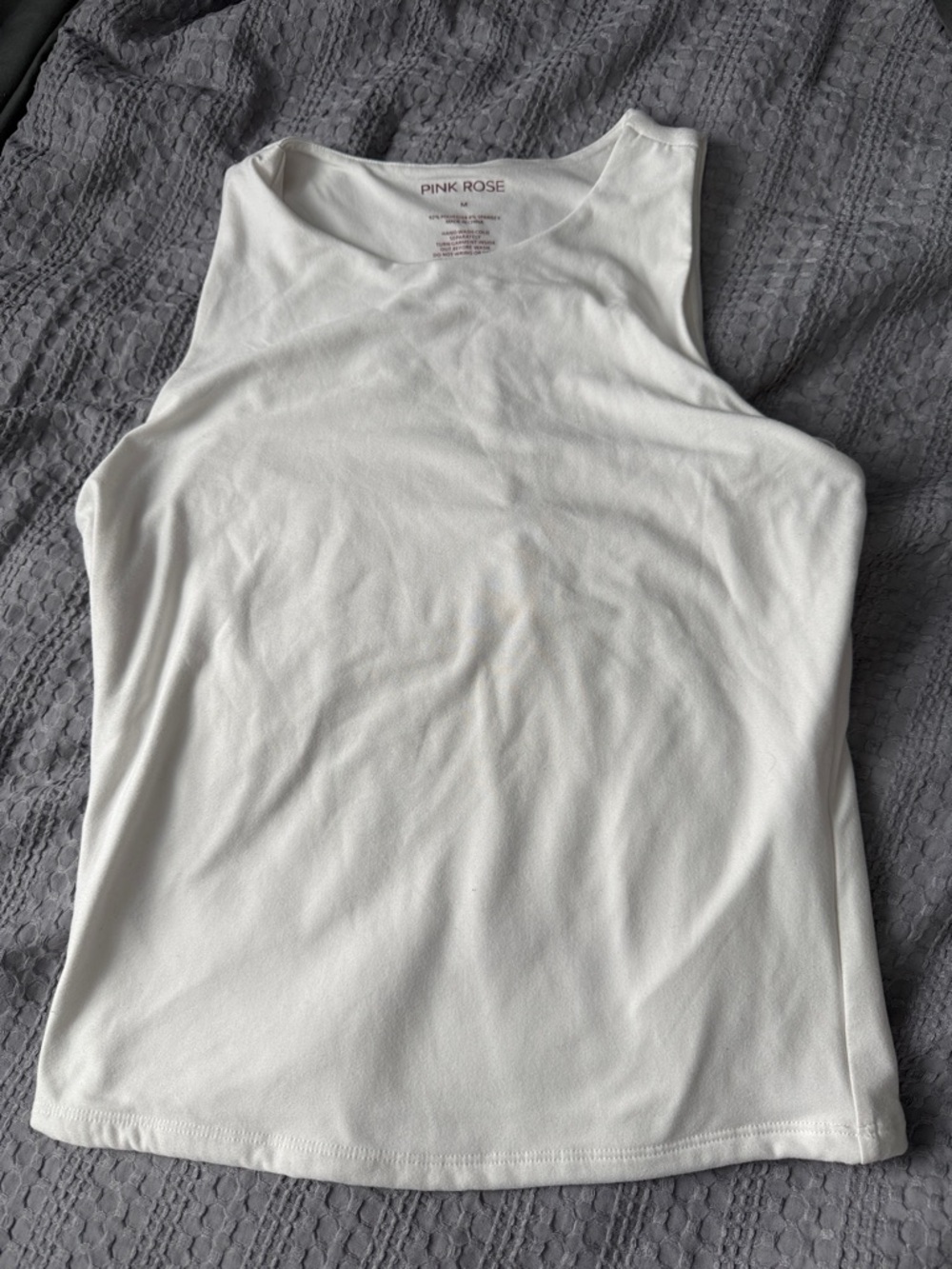 PINK ROSE White Scoop Neck Tank